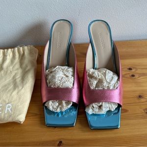 Wandler Isa Mules 👡 Metallic orange, pink & blue lambskin… never worn outside!